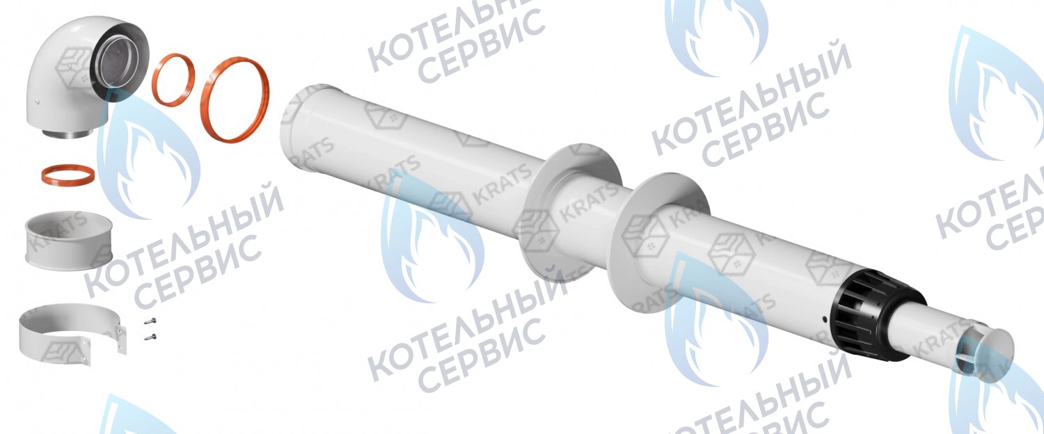 KTL-01V-1 Коаксиальный комплект дымохода 60/100 1м KRATS АНТИЛЁД (без фланца) 