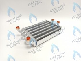 Теплообменник битермический 225мм-220мм (наружный-внутренний) Ariston Egis, As 24 FF версии турбо L=220мм (после 01.03.2008) (65106300) Immergas STAR 24 3E 1.024398,  Mizudo 20-24TB  AB.08.01.0002