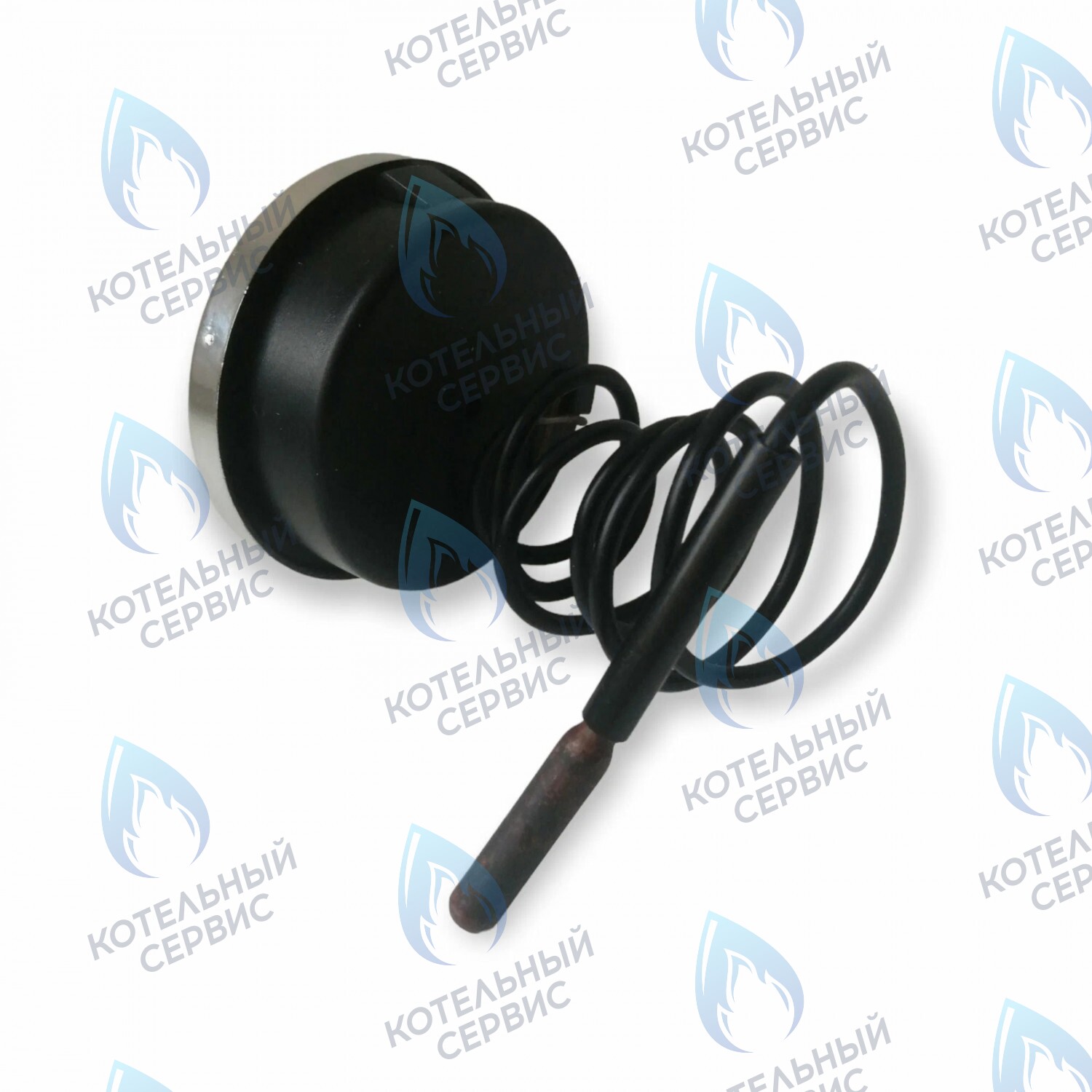 ST002 Термометр капиллярный (круглый хромированное кольцо) Ø52мм,  L=550мм, 0-120С 