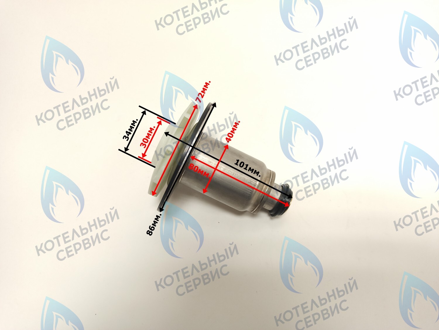 PPR-W30CW-40-04 Втулка ротор насоса (по часовой стрелке) аналог WILO 15/6 (втулка 40мм, колесо 72/30мм) (керам. вал) 