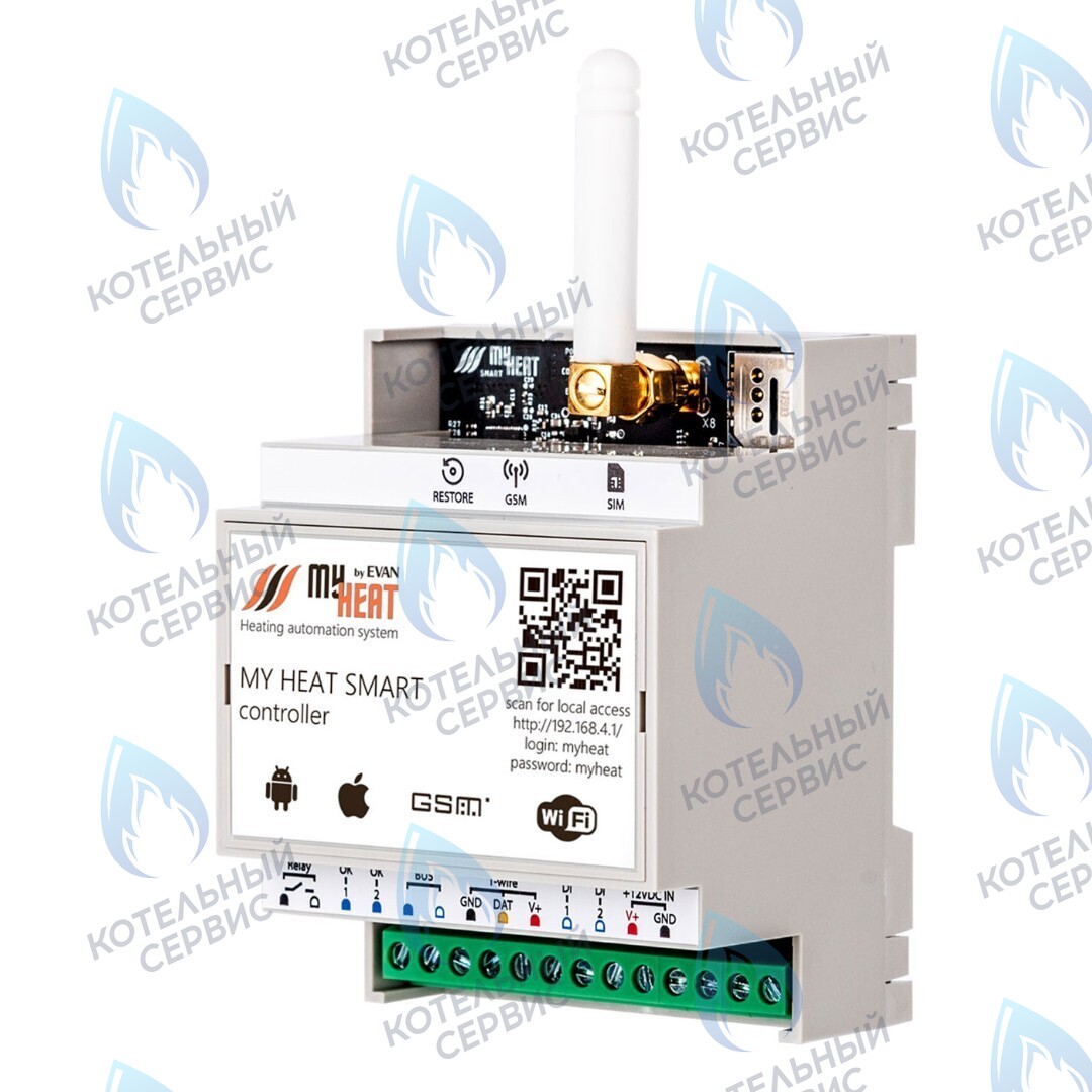 6283 Термостат (контроллер) MyHeat Smart (GSM, Wi-Fi, DIN) 