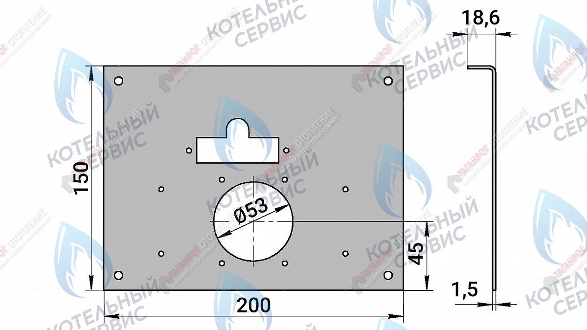 8806 ГазоГорелочное устройство панель 200*150 "Комфорт" 10кВт Sit 630, Аналог (272мм, 1 р.) 