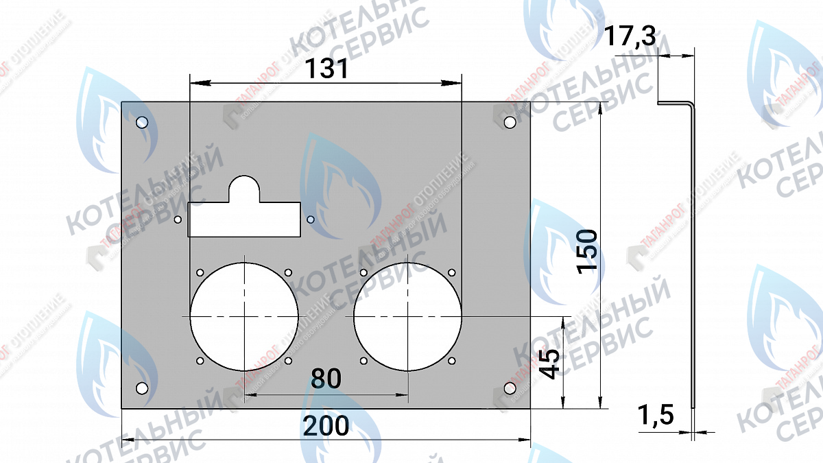 8912 ГазоГорелочное устройство панель 200*150 "Комфорт" 15кВт Sit 630, Аналог (272мм, 2 р.) 