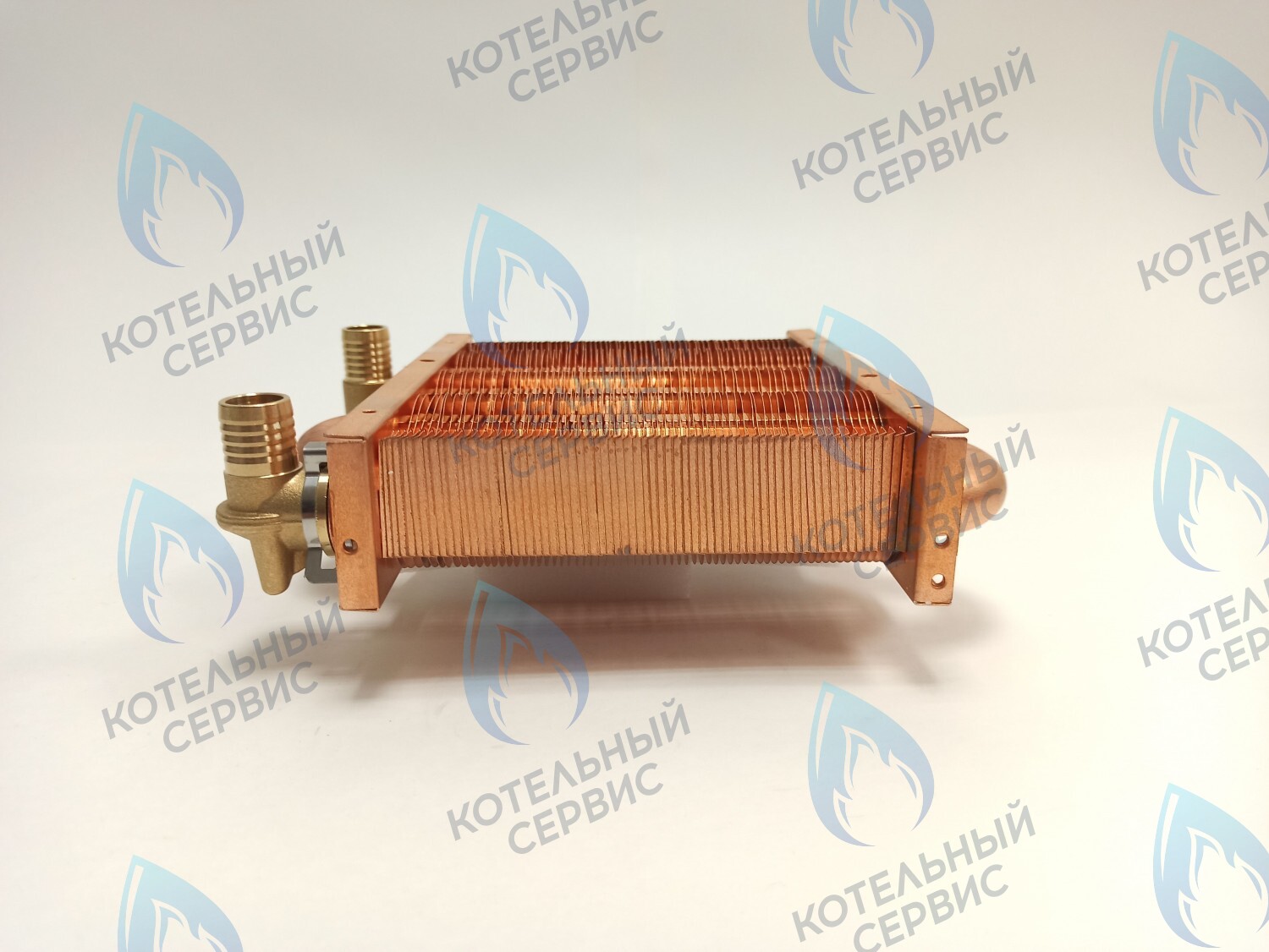 EM021-142-02-Фитинг-Комп Теплообменник первичный основной (с фитингами) 142мм 67 FIN (100 HSG/ICH/MSC) DAEWOO 