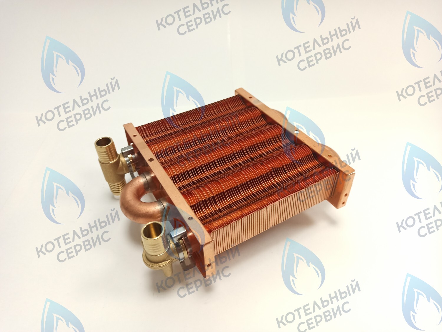 EM021-142-02-Фитинг-Комп Теплообменник отопления с фитингами (142 мм) 67 FIN (100 HSG/ICH/MSC) DAEWOO 