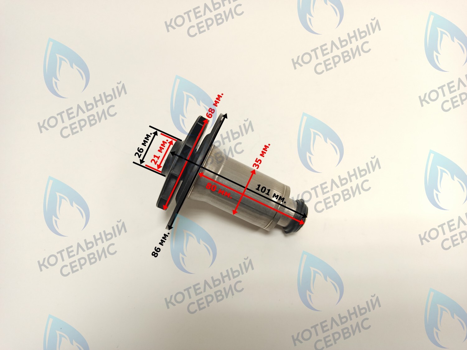 PPR-W21CW-35-04 Втулка ротор насоса (по часовой стрелке) аналог WILO 12/4.1, 12/5, 15/5 (втулка 35мм, колесо 68/21мм) (керам. вал) 