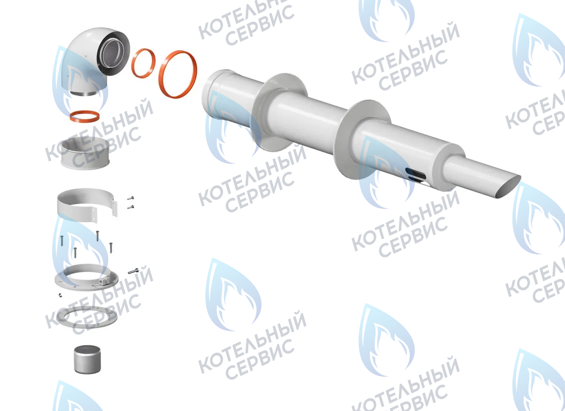 KTL-01-1KS Коаксиальный комплект дымохода 60/100 1м KRATS (универсальный, все кроме Immergas/Navien) 