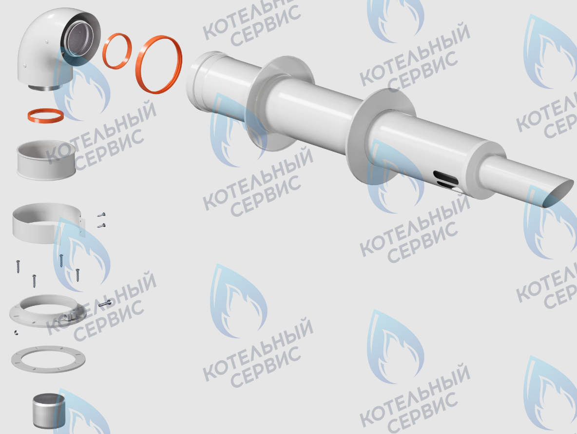 KTL-01-075KS Комплект коаксиального дымохода 60/100 0,75 м KRATS (универсальный, все кроме Immergas/Navien) 