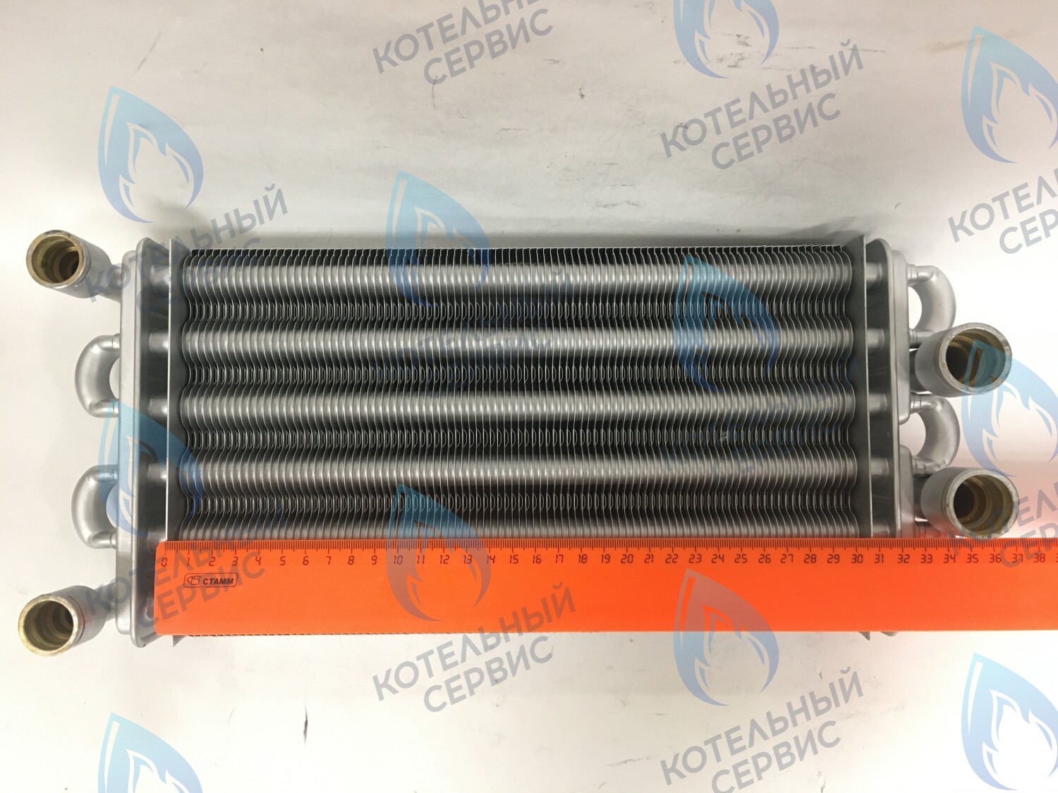 02-2003-01 Теплообменник битермический 30кВт 310мм (до 2007 года, компл-ть 05-2029-01 - 2шт.) GAZLUX 