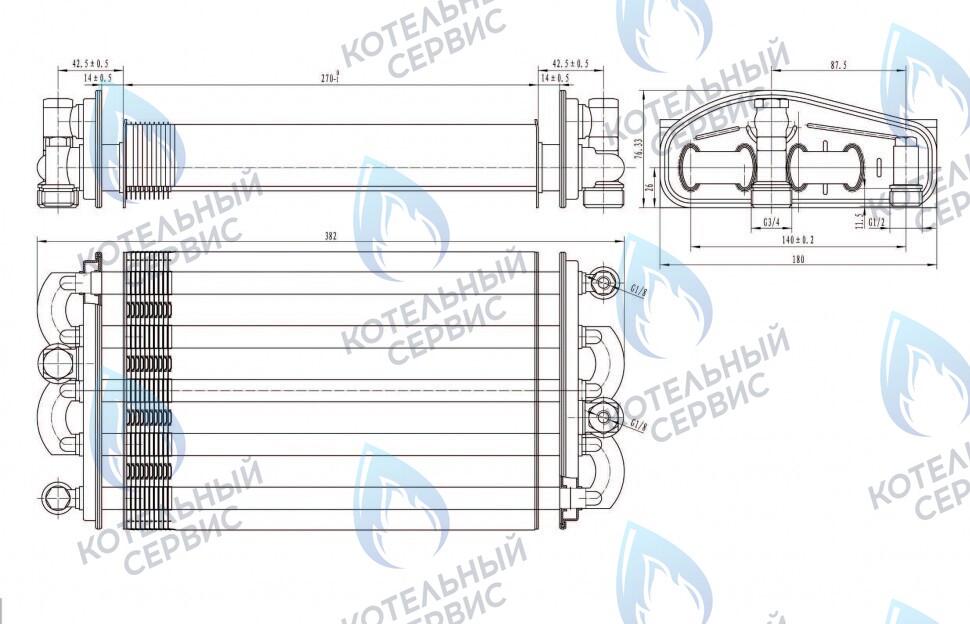 C40.132 Теплообменник битермический FONDITAL Victoria Compact CTN 24 / NOVA FLORIDA Vela Compact CTN 24 AF 