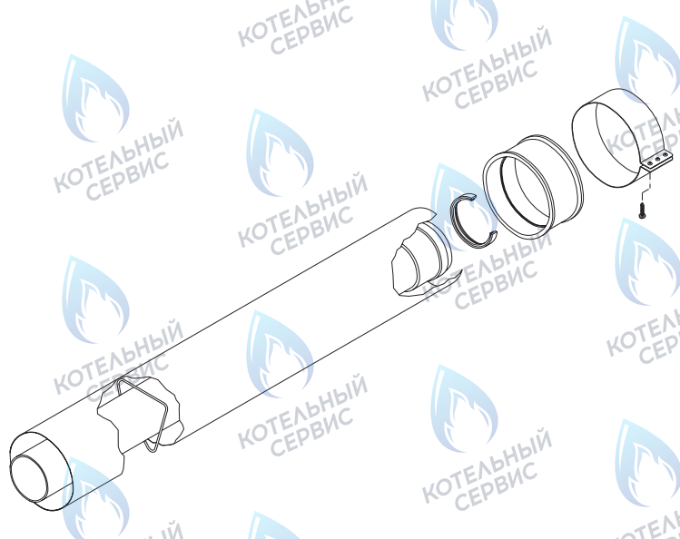 A03.001.001168 Участок коаксиальный (удлинение) 1м, Ø60/100мм 
