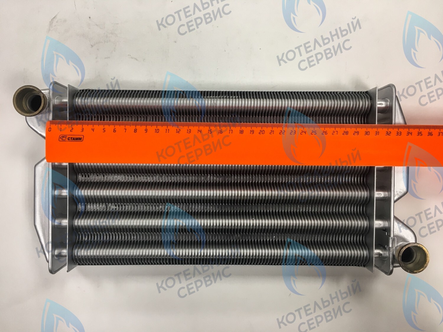 EM001-295-02 Теплообменник первичный основной 295мм (с клипсой датчика перегрева) подходит для  Baxi Eco 3, Luna 3, Luna Comfort 240 i-Fi, Westen Star Digit 240 i-Fi  620860 / 5681190 (ССП) 