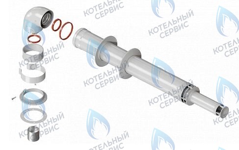 VTL-01-1 Коаксиальный комплект дымохода 60/100 1м VIVAT АНТИЛЕД (универсальный, все кроме Immergas/Navien) 