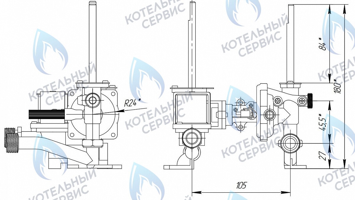 3580 Блок газовой колонки газоводяной 10л Vektor Star, Нева-Транзит 2011 