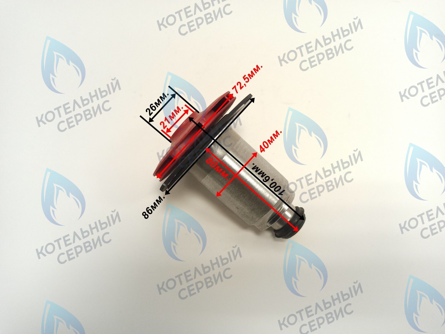 PPR-W21CW-40-09 ОРИГИНАЛ Втулка ротор насоса (по часовой стрелке) WILO 15/6 (втулка 40мм, короткая 80мм, колесо 72/21мм) 