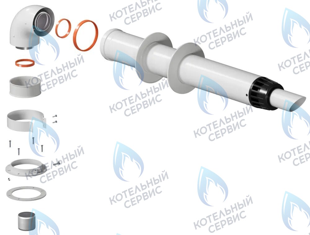 KTL-01-1 Коаксиальный комплект дымохода 60/100 1м KRATS (универсальный, все кроме Immergas/Navien) 