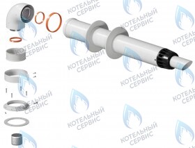 Коаксиальный комплект дымохода 60/100 1м KRATS (универсальный, все кроме Immergas/Navien)