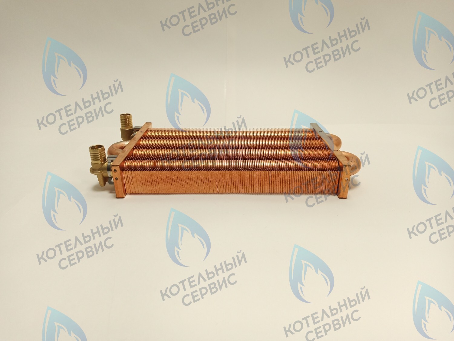 EM021-280-02-Фитинг-Комп Теплообменник отопления медный с фитингами (280 мм) 122 FIN (250-300MSC) DAEWOO 