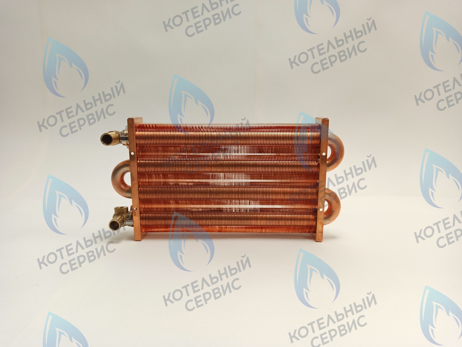 EM021-280-02-Фитинг-Комп Теплообменник отопления медный с фитингами (280 мм) 122 FIN (250-300MSC) DAEWOO 