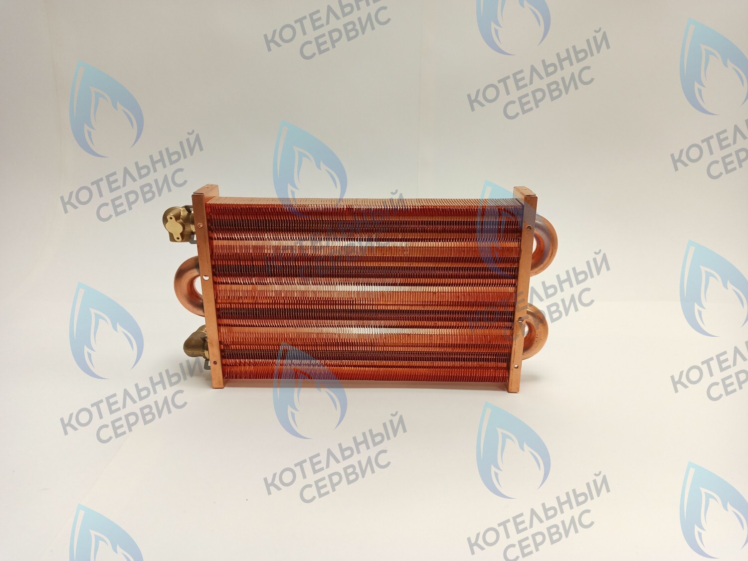 EM021-280-02-Фитинг-Комп Теплообменник отопления медный с фитингами (280 мм) 122 FIN (250-300MSC) DAEWOO 