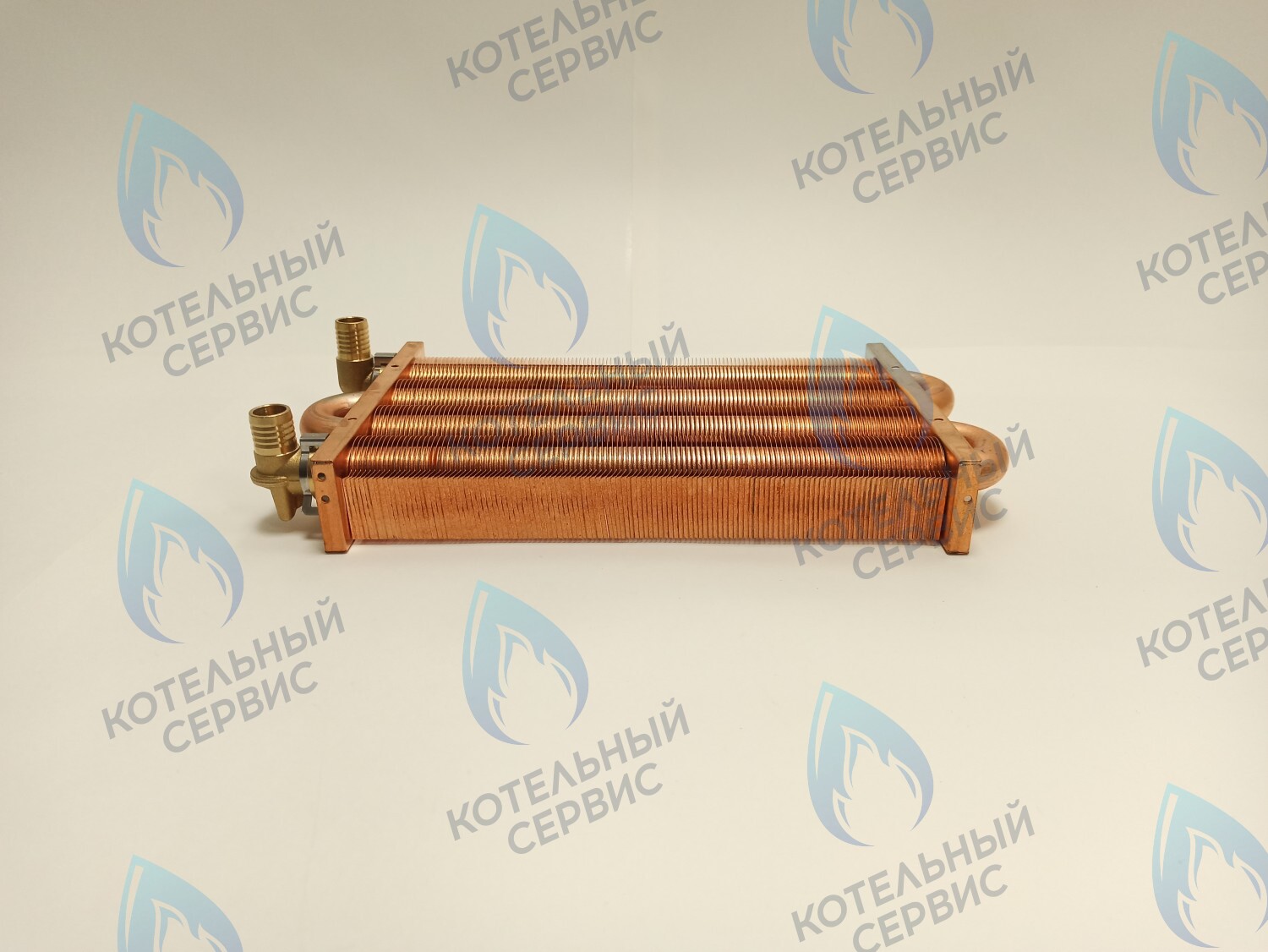 EM021-280-02-Фитинг-Комп Теплообменник отопления медный с фитингами (280 мм) 122 FIN (250-300MSC) DAEWOO 