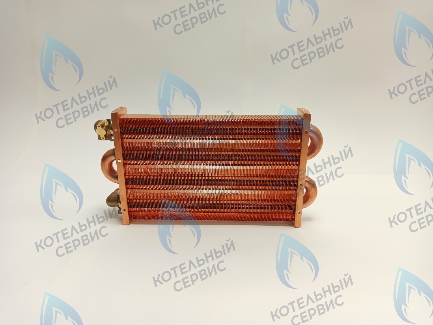 EM021-280-02-Фитинг-Комп Теплообменник отопления медный с фитингами (280 мм) 122 FIN (250-300MSC) DAEWOO 