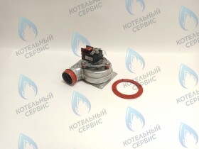 Вентилятор для котлов 24 кВт Polykraft Alpine Light с красными патрубками отбора (47W)