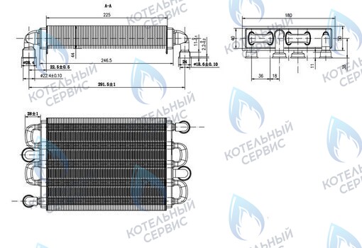 39837660 Теплообменник битермический  (37405340, 39837665) FERROLI 