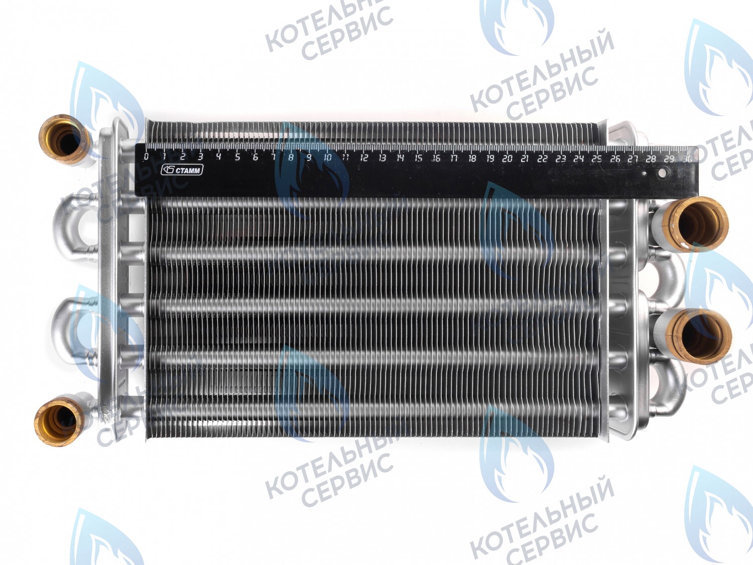 EB011-260 Теплообменник битермический 260мм 24кВт  Gazeco 24-T1/-C1 (до 05.2016) (02-4002), ROC(L44626) 