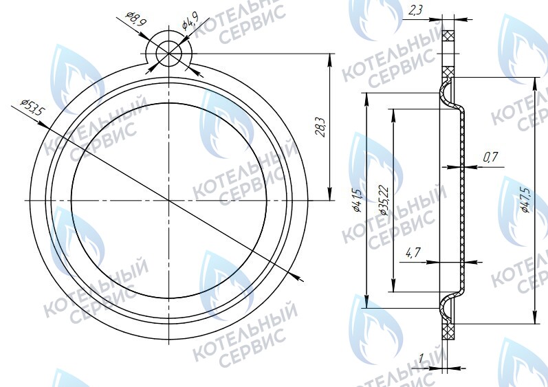 1319 Мембрана (диафрагма) 54мм для газовой колонки VS /аналог/ 