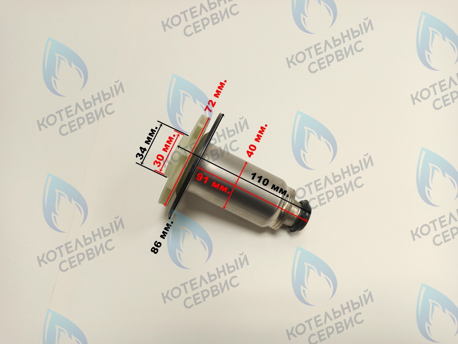 PPR-W30CW-40LONG-02 Втулка ротор насоса (по часовой стрелке) аналог WILO 15/7 (втулка 40мм, длинная 90мм, колесо 72/30мм) FONDITAL 
