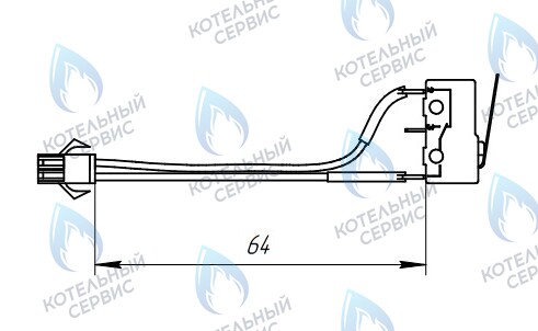 1937 Микровыключатель с пластиной (2 провода) 